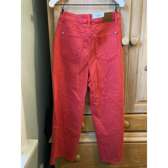 Judy Blue | NWT Red High Waist Tummy Control Cropped Denim Jeans | Size 29 - Picture 8 of 8